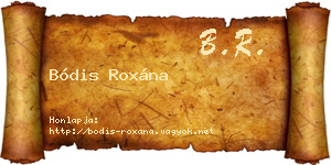 Bódis Roxána névjegykártya